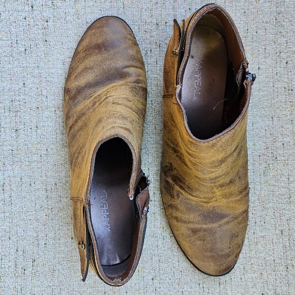 Xappeal Women's Booties Boots Brown Chunky Heeled Rugged Shooties 8 - Picture 12 of 16